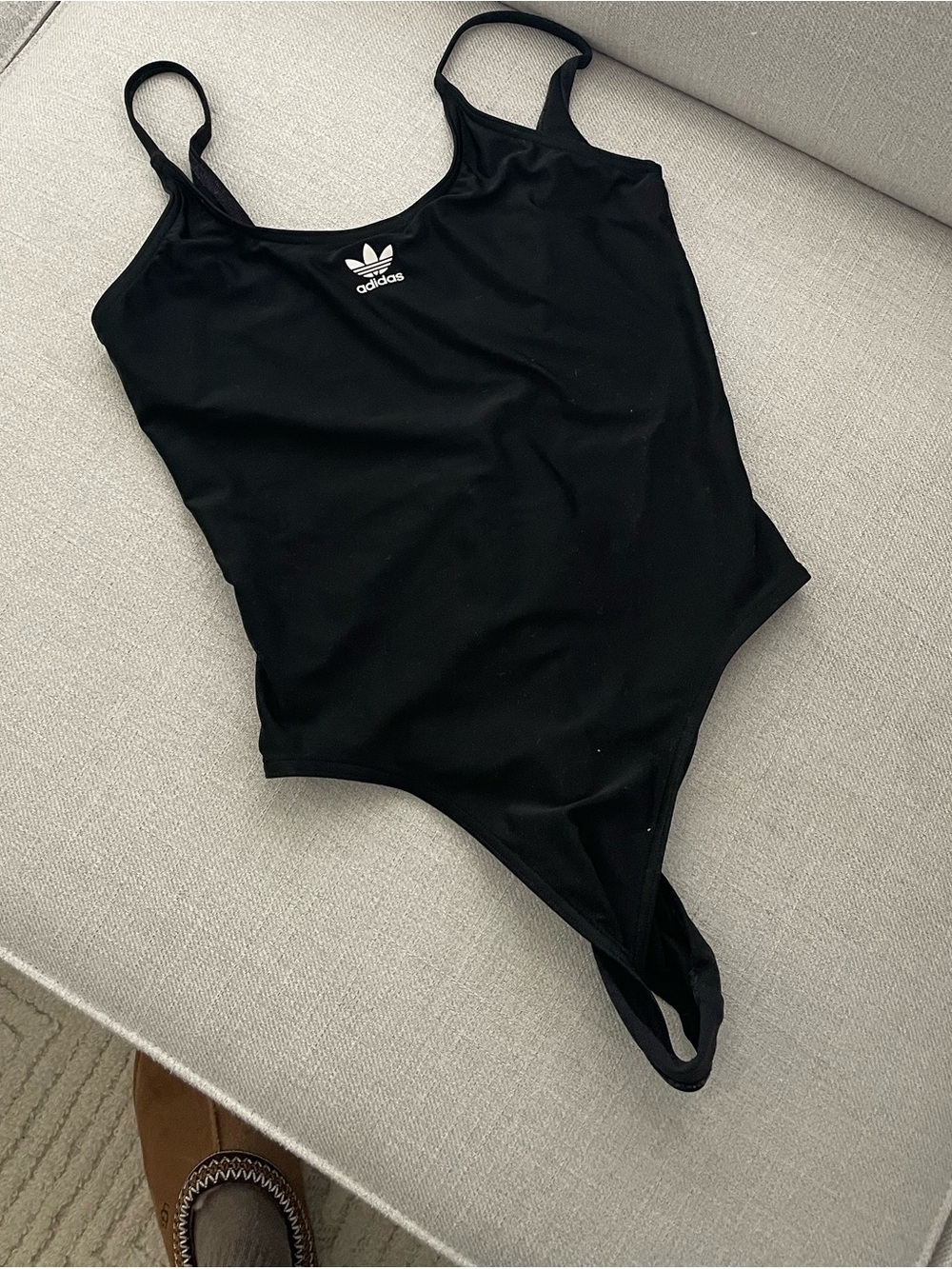 Adidas logo open back one piece swimsuit